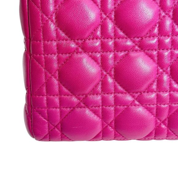CHRISTIAN DIOR Pink Lambskin Leather Shoulder Bag - Picture 6 of 16